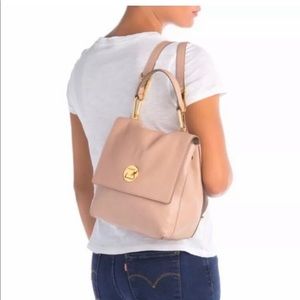 COCCINELLE Genuine Leather Convertible Backpack.